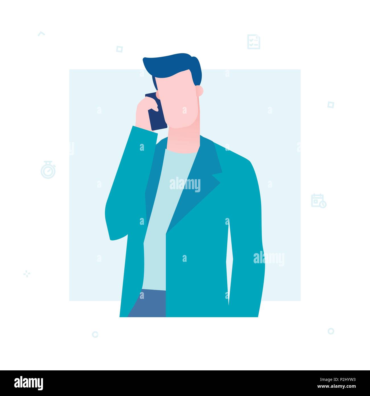 Mobile phone contract illustration Stock Vector Images - Alamy