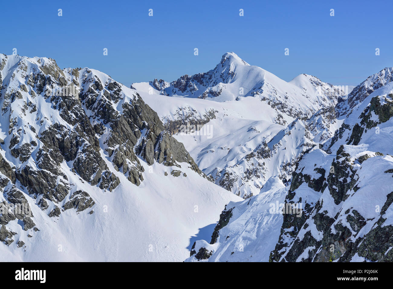 View to Monte Cassorso, Passo Croce, Valle Maira, Cottian Alps, Piedmont, Italy Stock Photo