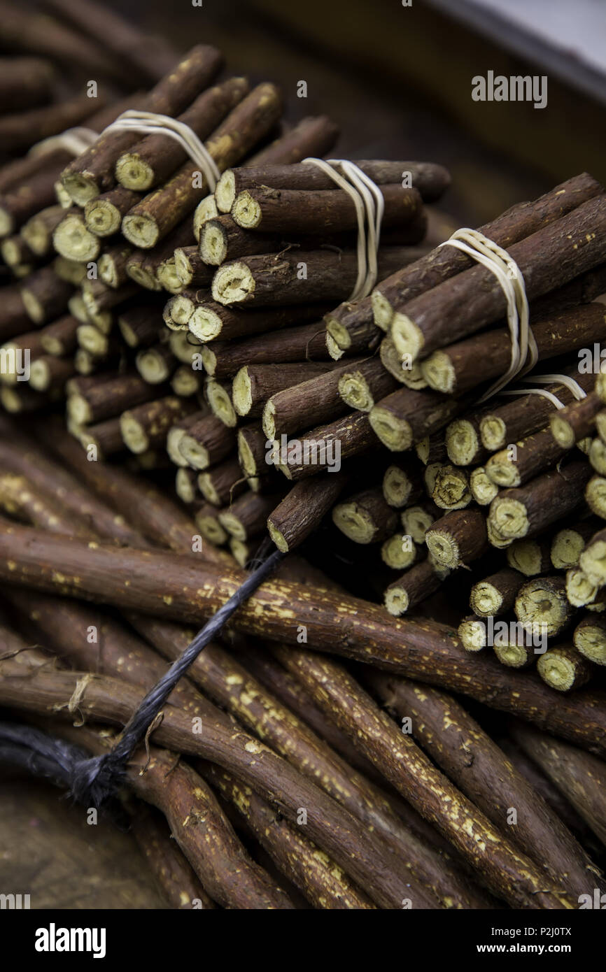 Dry licorice sticks, flavor detail, intense Stock Photo Alamy