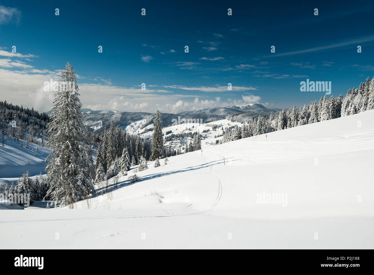 winter landscape, Todtnauberg, Black Forest, Baden-Wuerttemberg, Germany Stock Photo