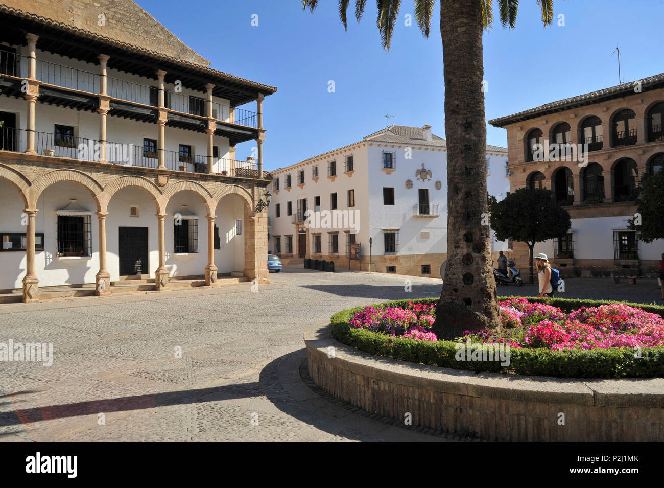 Plaza Duquesa de Parcent in the old town of Ronda, Malaga Province, Andalusia Stock Photo