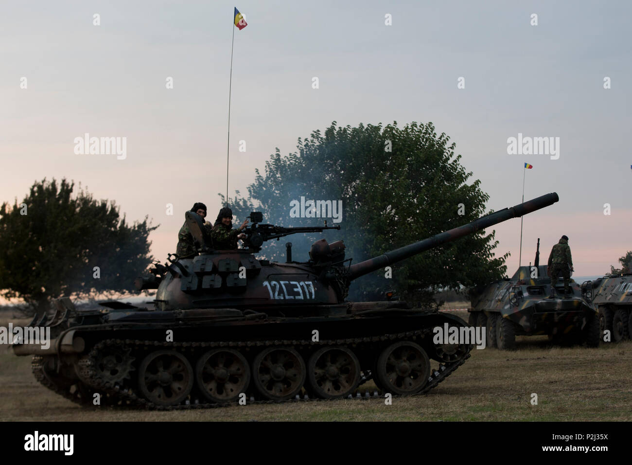 Tank Defensive Position Romanian soldiers maneuvered tanks into position at the start of ...