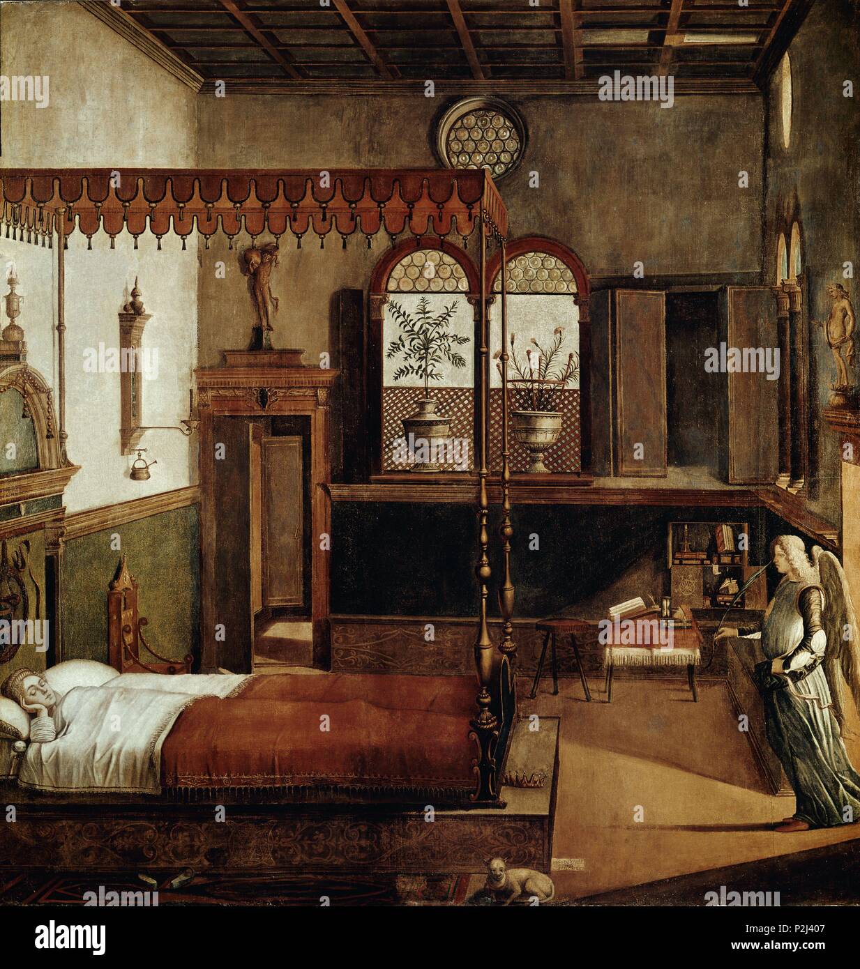 Dream of St. Ursula - 1495 - 273x265 cm - tempera on canvas. Author: Vittore Carpaccio (c. 1460-1526). Location: ACADEMIA DE BELLAS ARTES, VENEDIG, ITALIA.