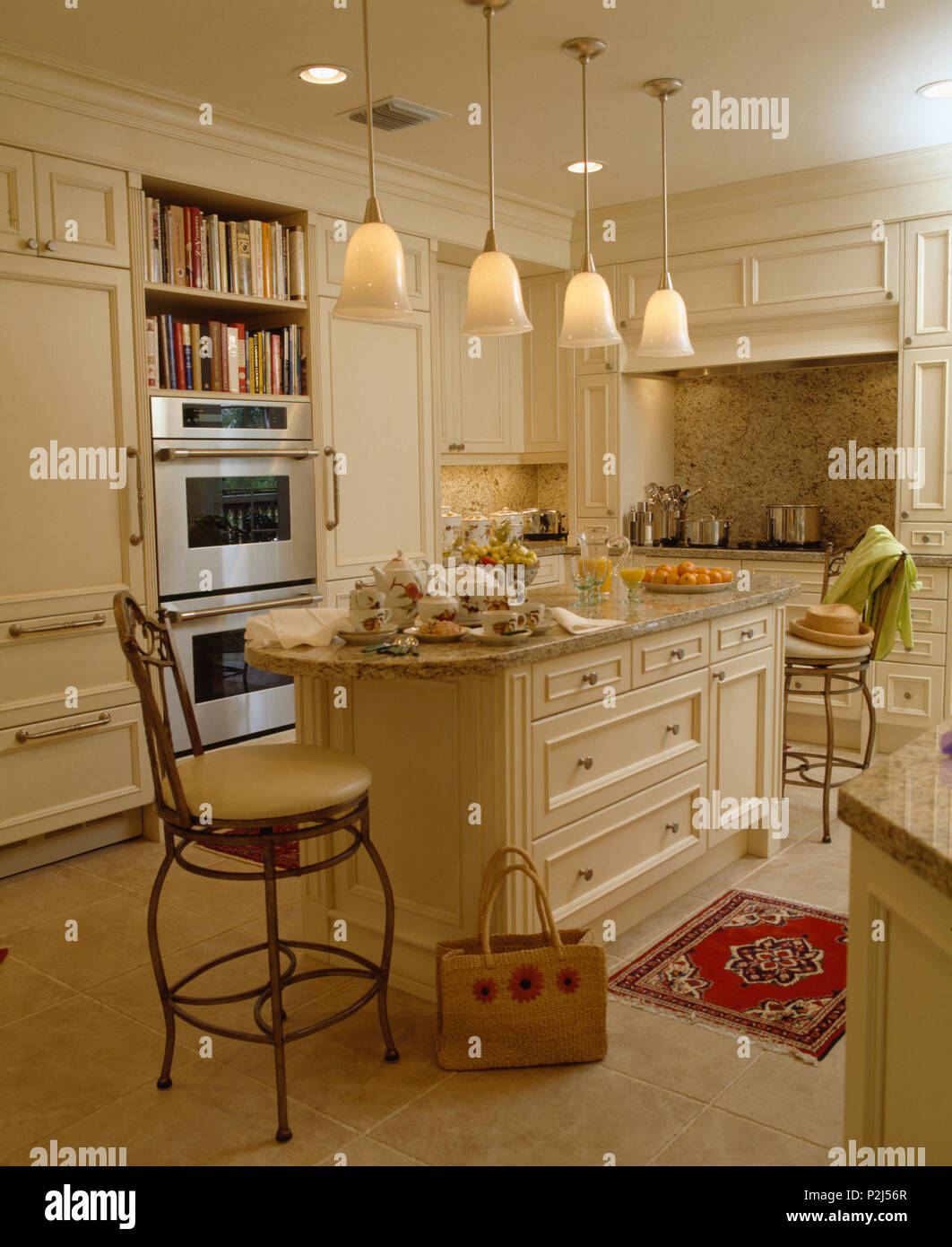 Fabulous Oak Kitchen With Cream Painted Island Designed By