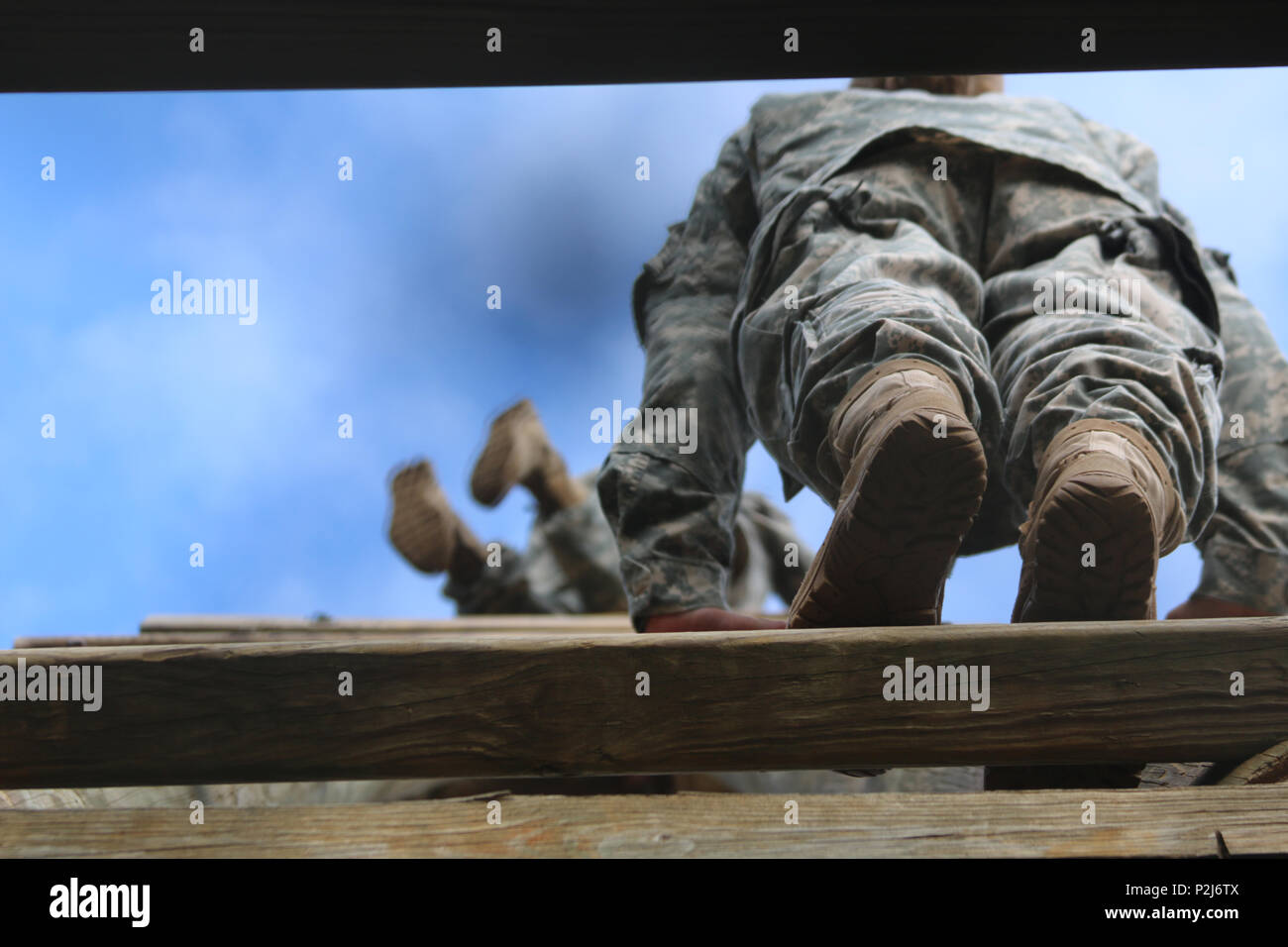 FORT BRAGG, N.C.—Lieutenants from the 18th Field Artillery Brigade climb the Tough One at the