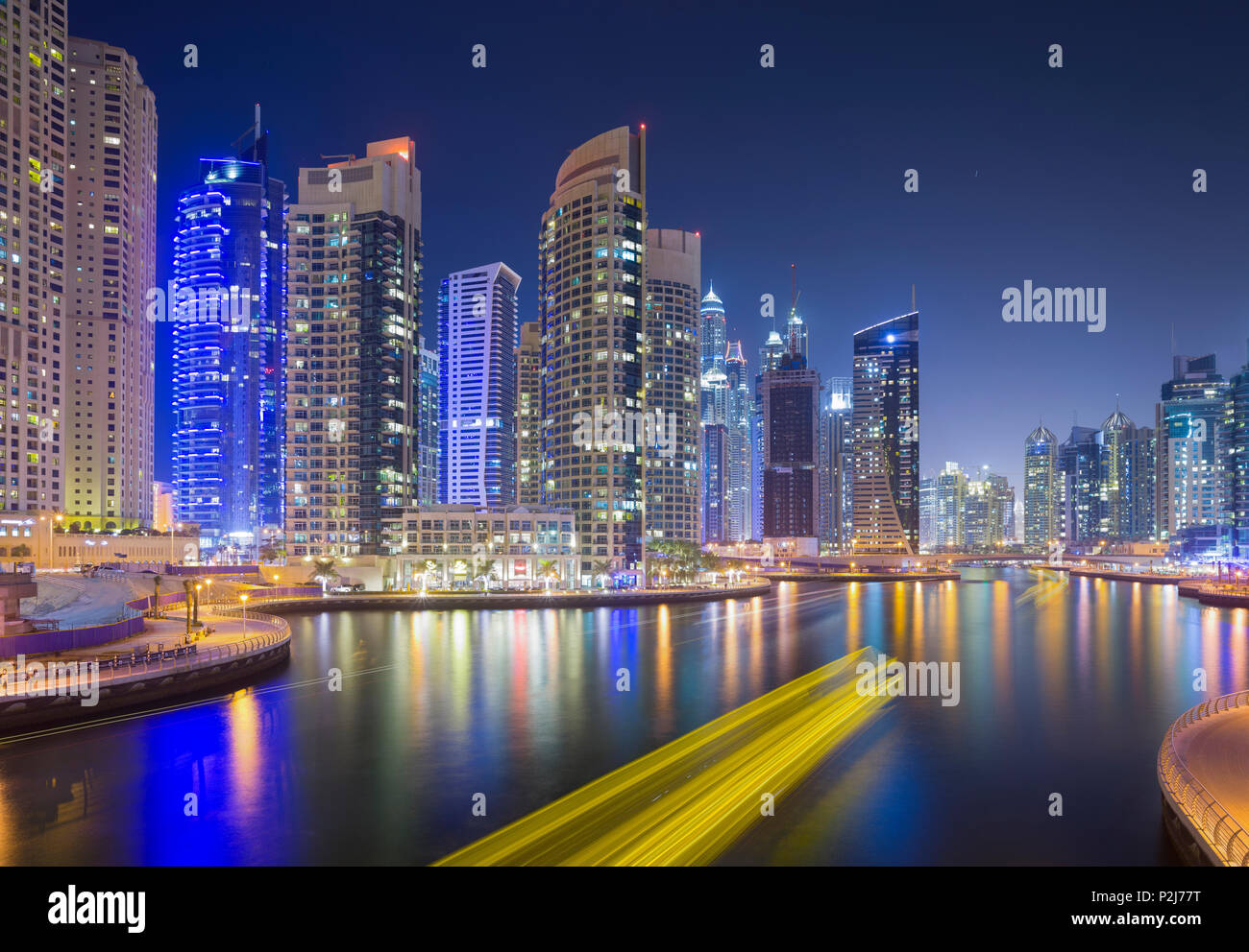 Skyscrapers in Dubai Marina, Dubai, Unites Arab Emirates, UAE Stock Photo
