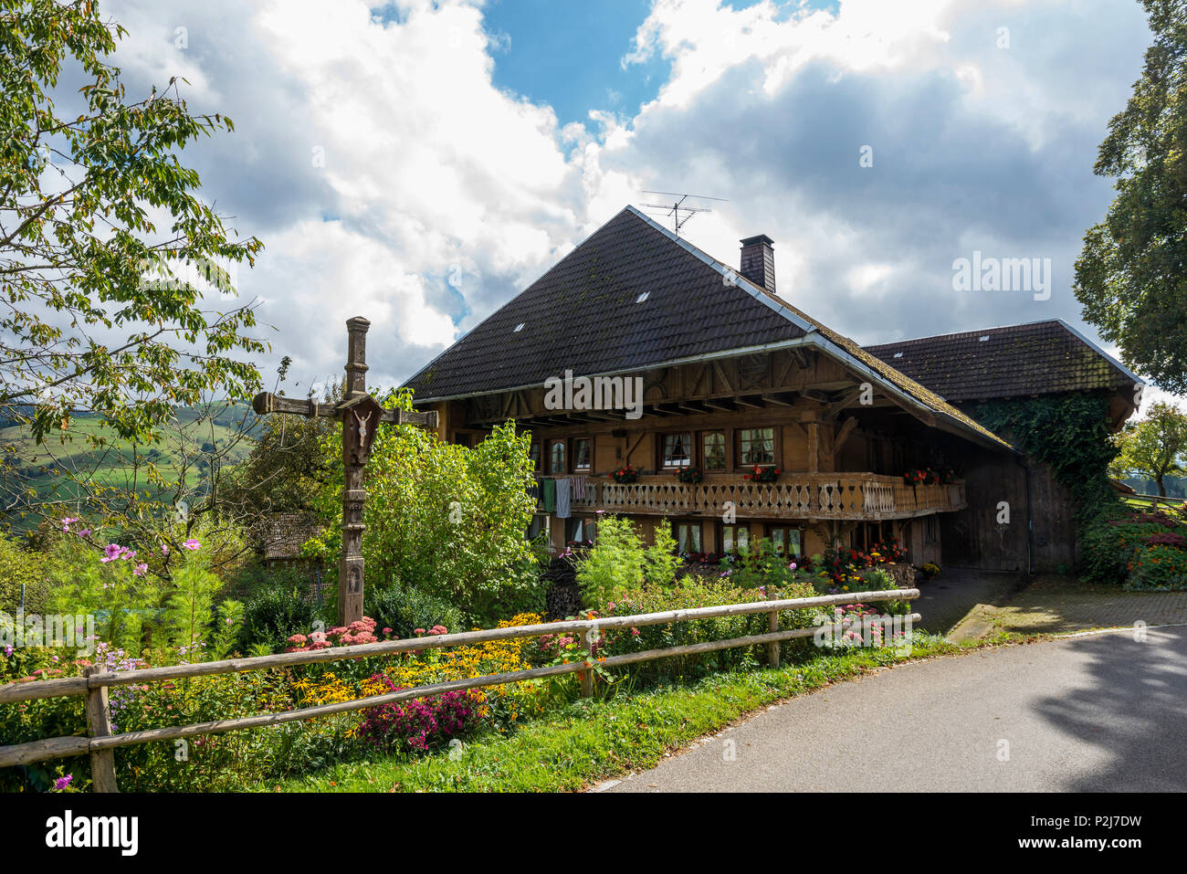 traditional farmhouse, Kleines Wiesental, near Neuenweg, Black Forest, Baden-Wuerttemberg, Germany Stock Photo