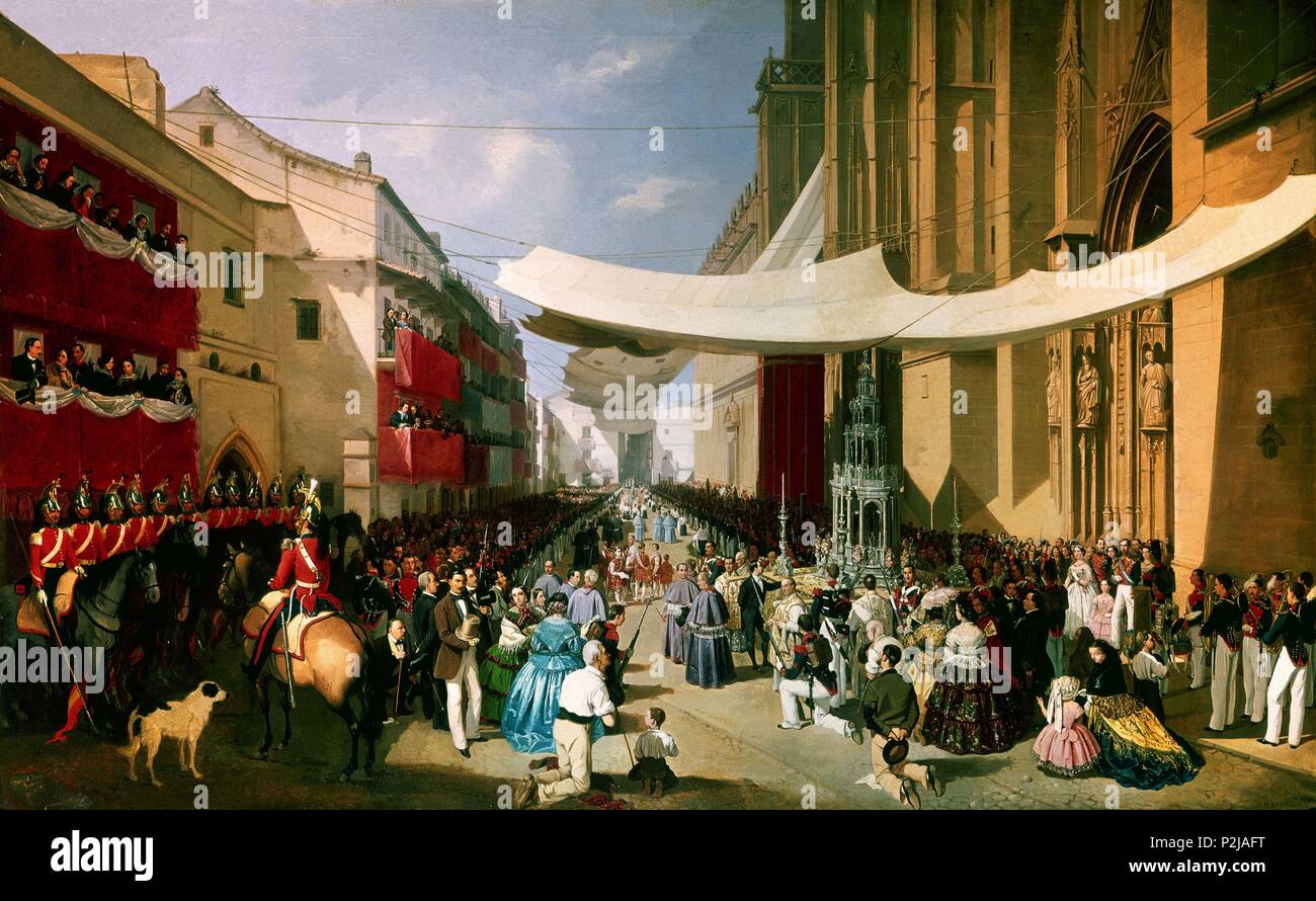 Corpus christi procession painting hi res stock photography and