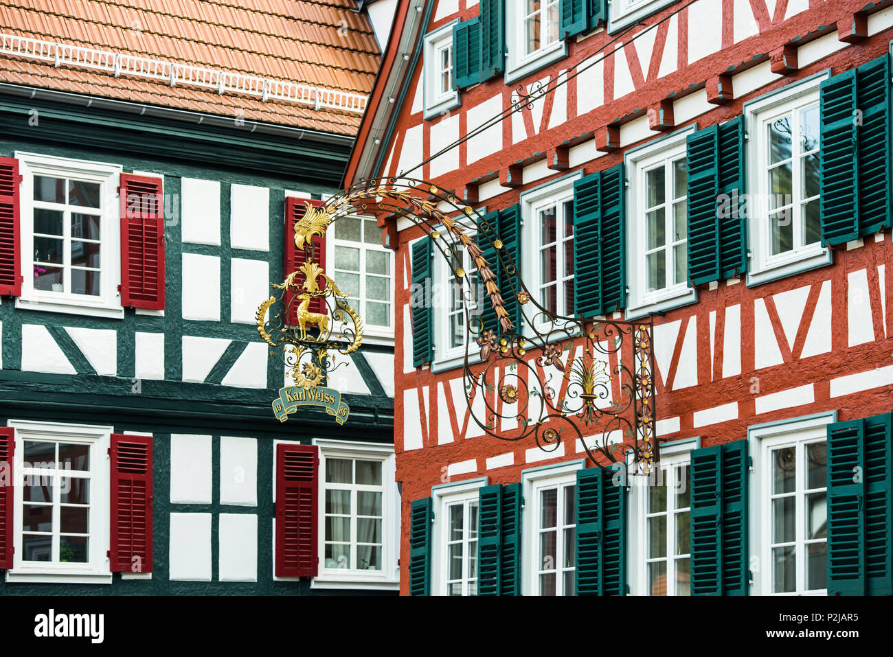 Timber frame houses, Calw, Black Forest, Baden-Wuerttemberg, Germany Stock Photo