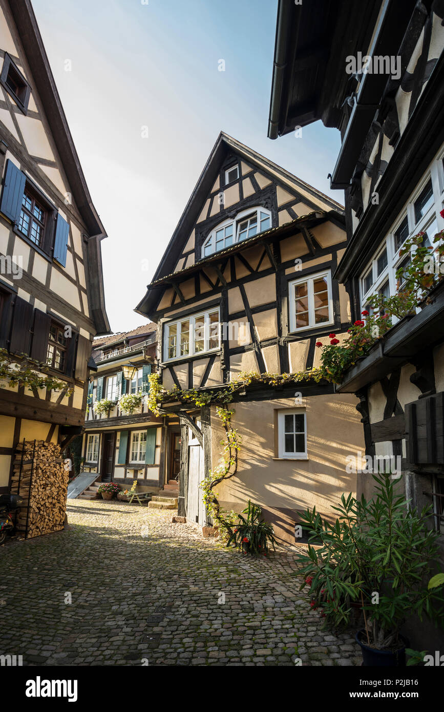 Engel alley with timber frame houses, Gengenbach, Black Forest, Baden-Wuertemberg, Germany Stock Photo