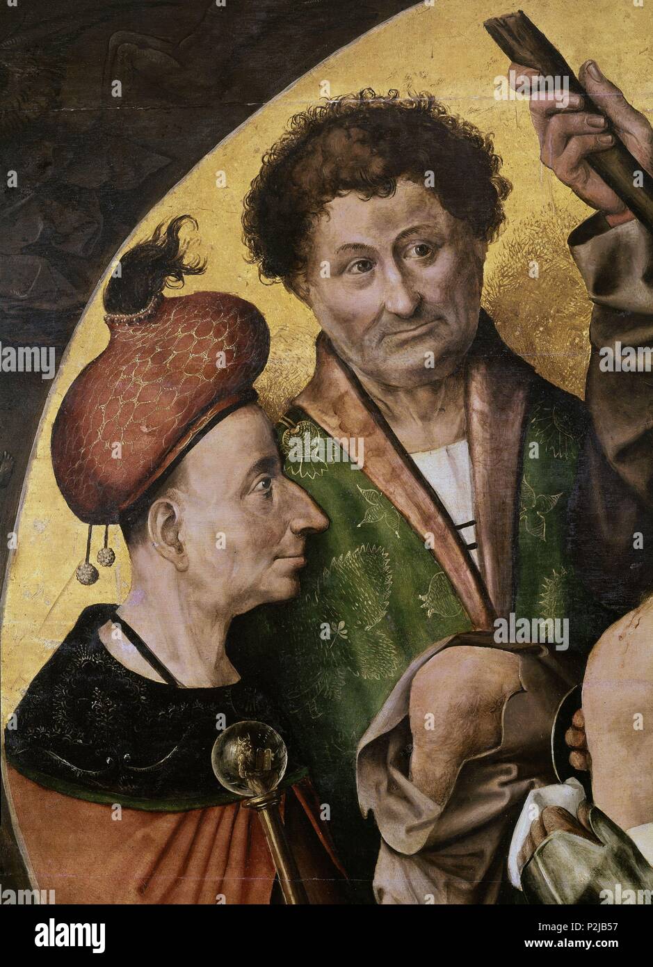 'Christ Crowned with Thorns' (detail), 1510, Oil on panel. Author: Hieronymus Bosch (c. 1450-1516). Location: MONASTERIO-PINTURA, SAN LORENZO DEL ESCORIAL, MADRID, SPAIN. Stock Photo