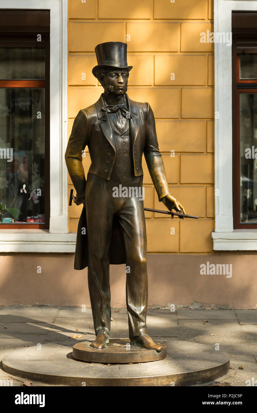 Odessa, Ukraine, sculpture of the poet Alexander Pushkin Stock Photo