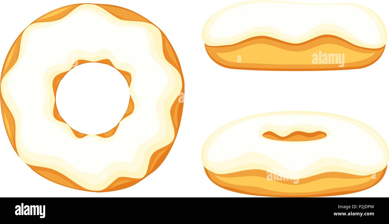Colorful cartoon donut set Stock Vector