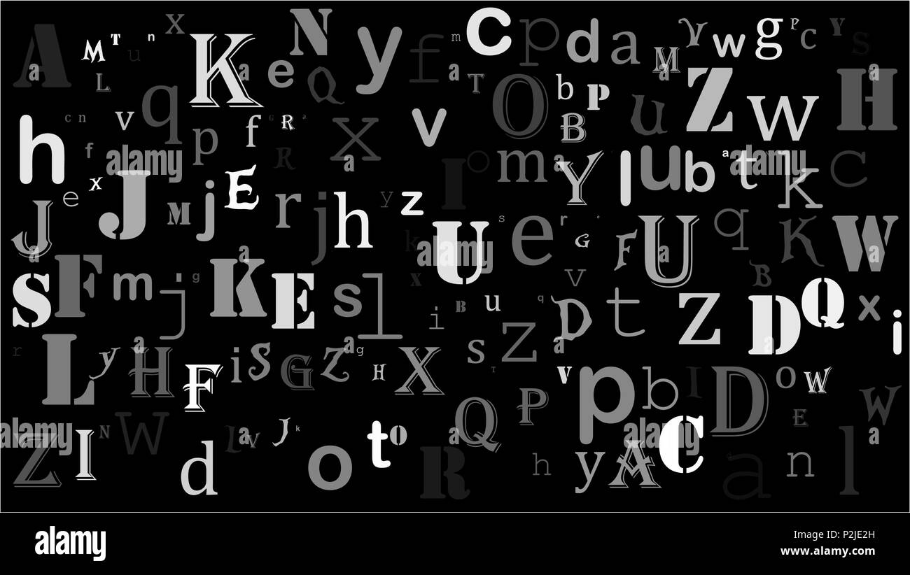 falling random letters, alphabet beautiful background design Stock Vector