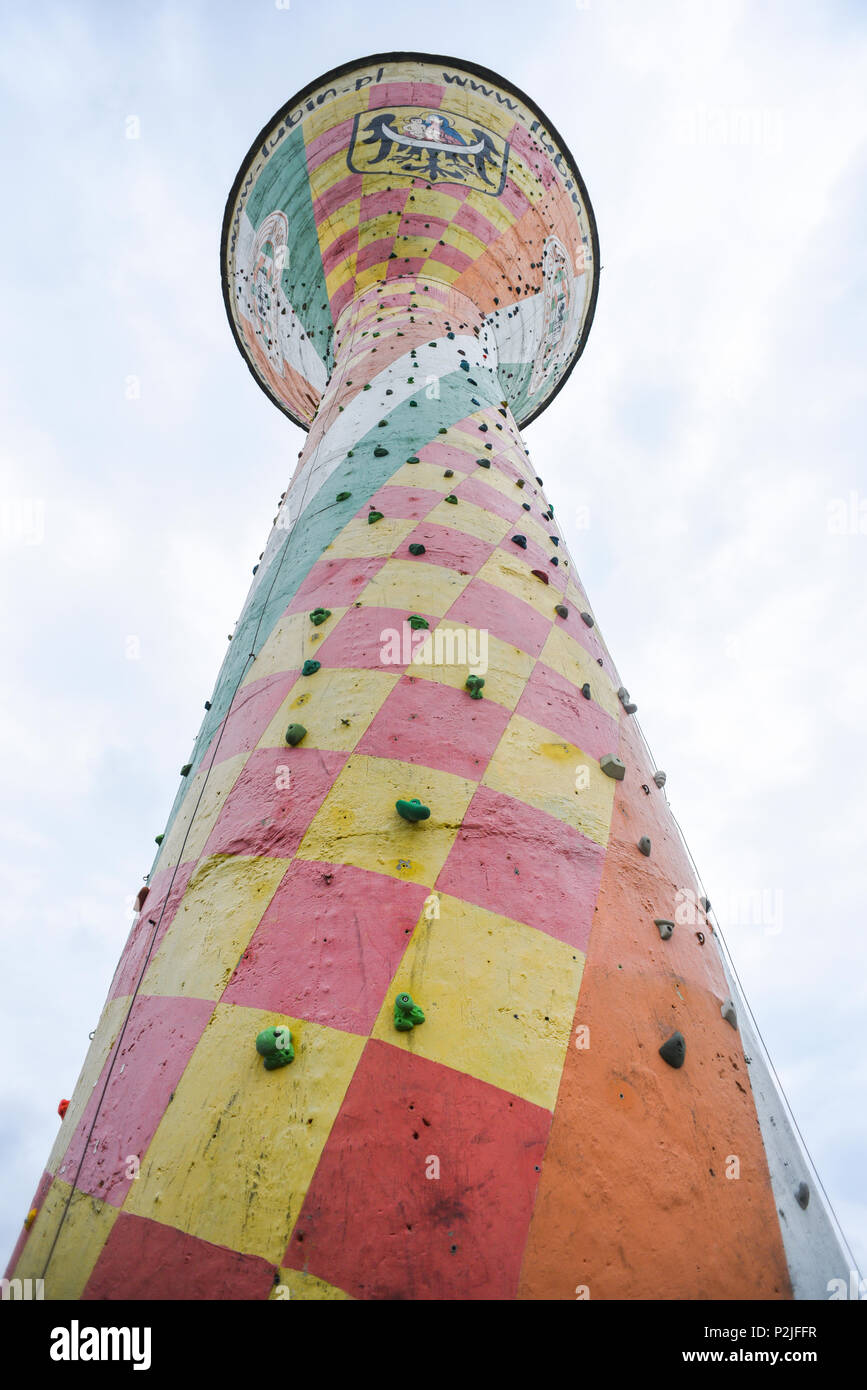 Lubin, Poland, 13 june 2018: Climbing tower in middle of the city Lubin i Poland. Stock Photo