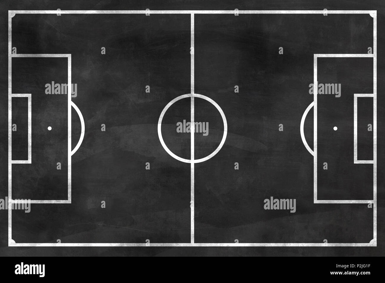 soccer field on black chalkboard Stock Photo Alamy