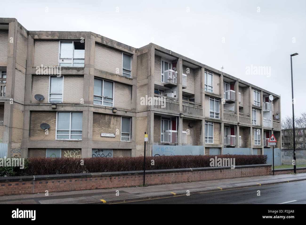 Run down residential block of flats. Part of the 1950s Park Hill
