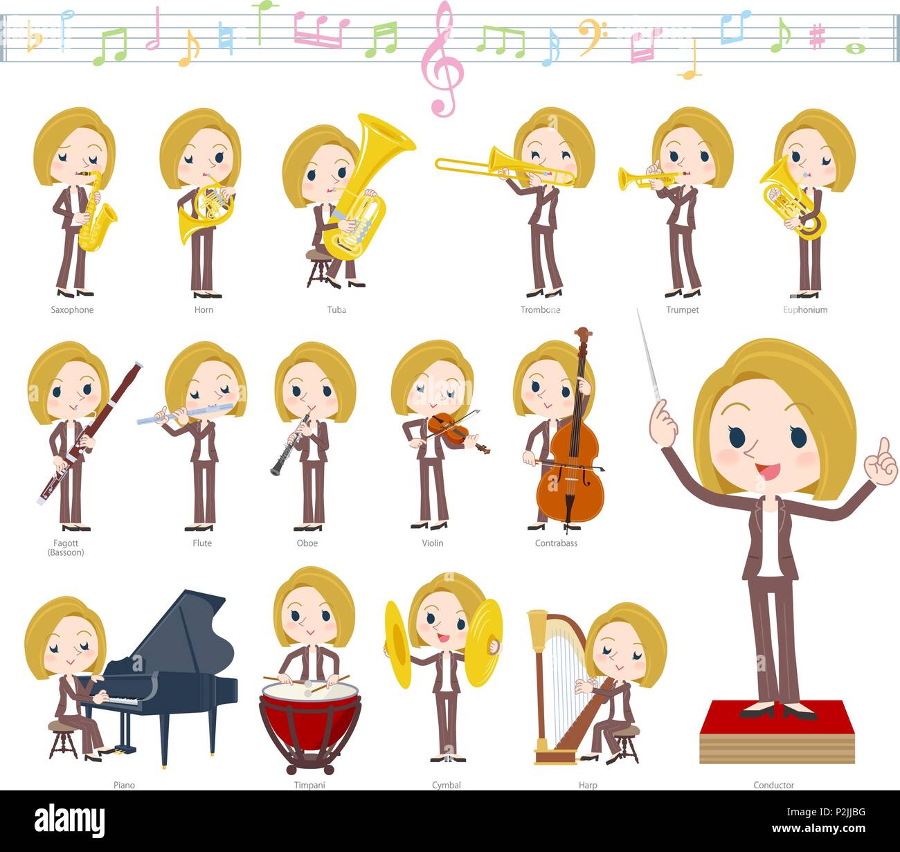 A set of women on classical music performances. There are actions to ...