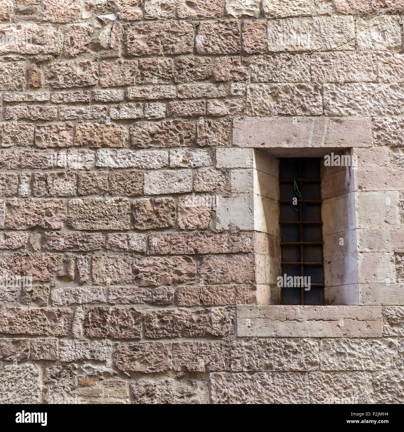 the arched window on stone wall, for background Stock Photo - Alamy