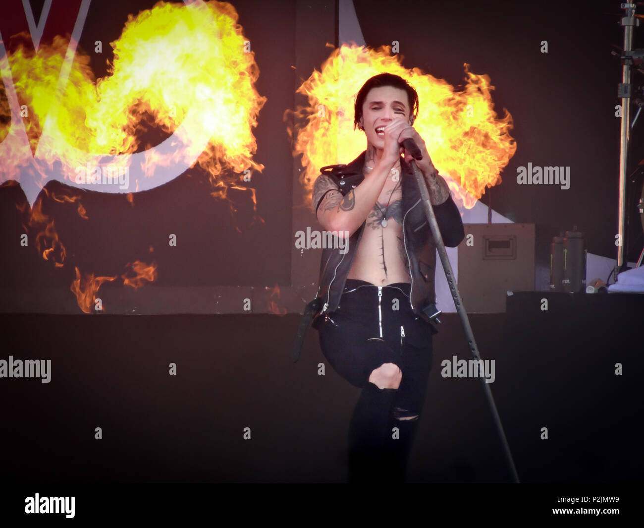Black Veil Brides Perform At The Download 2018 Festival At.