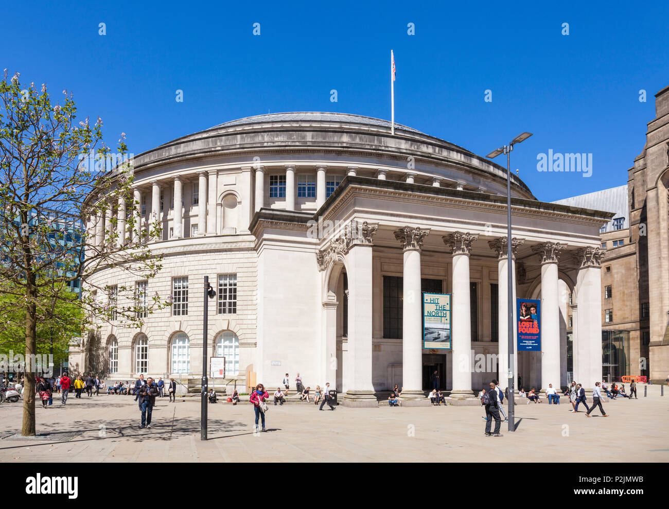 England Manchester England greater Manchester City centre city center manchester central library st peters square manchester city centre manchester uk Stock Photo