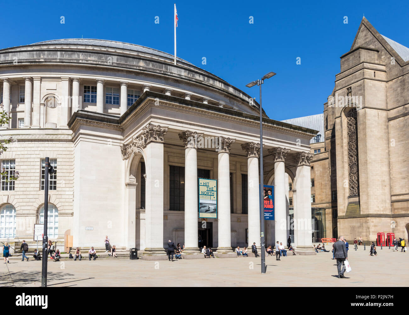 England Manchester England greater Manchester City centre city center manchester central library st peters square manchester city centre manchester uk Stock Photo