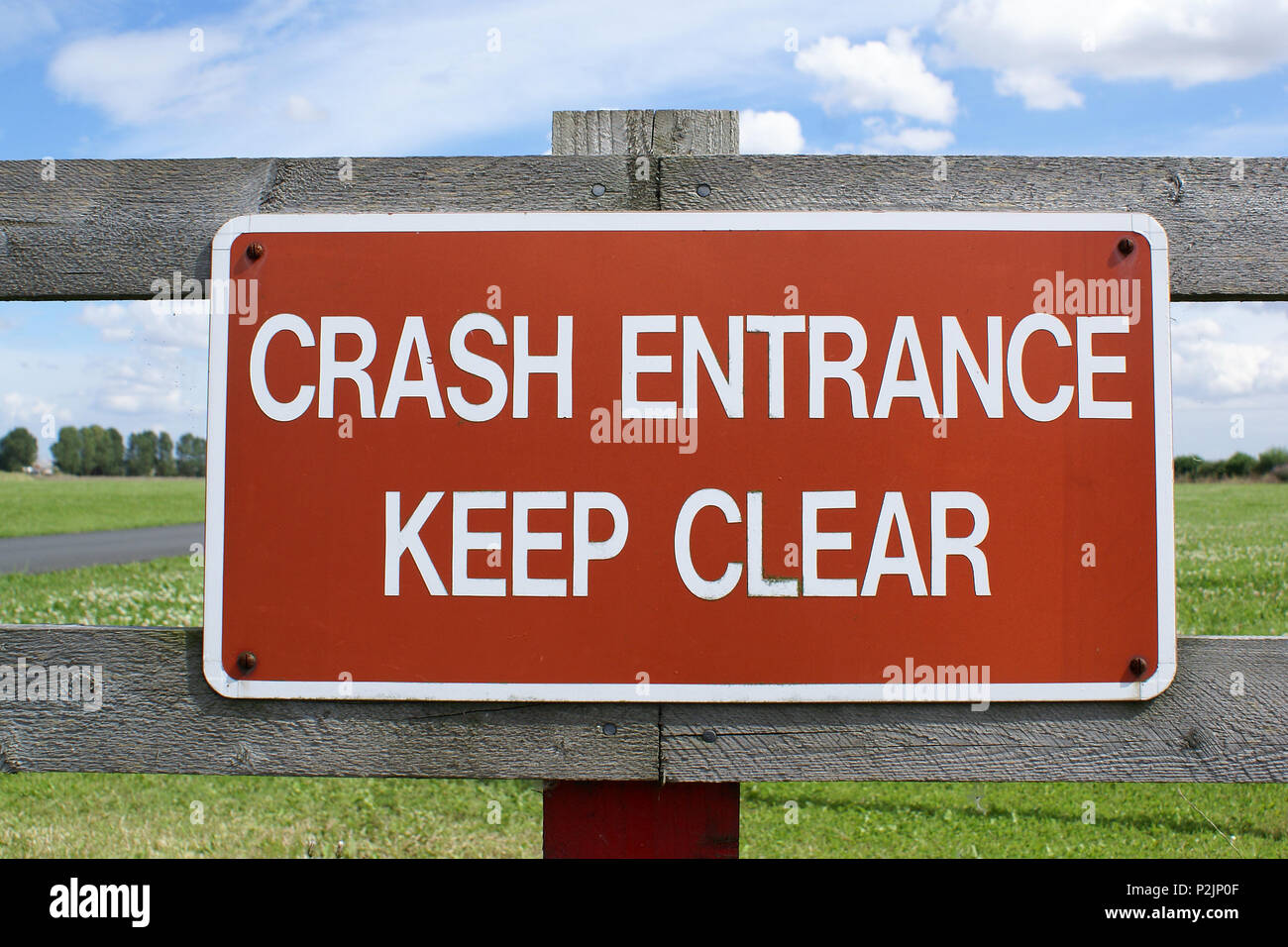 Airfield emergency entrance, Air crash Stock Photo