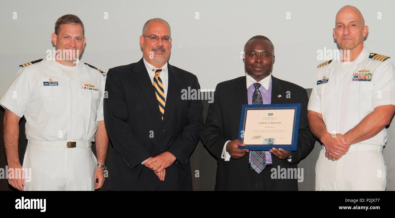 DAHLGREN, Va. Eric Hirwa receives his certificate of appreciation