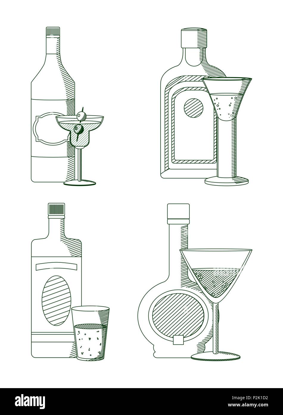 Set of alcohol bottles Stock Vector Image &amp; Art - Alamy