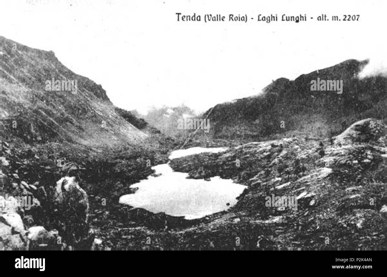 . English: Laghi Lunghi in Tenda, Italy now Tende,France . 1930s. Unknown 46 Laghi Lunghi Stock Photo