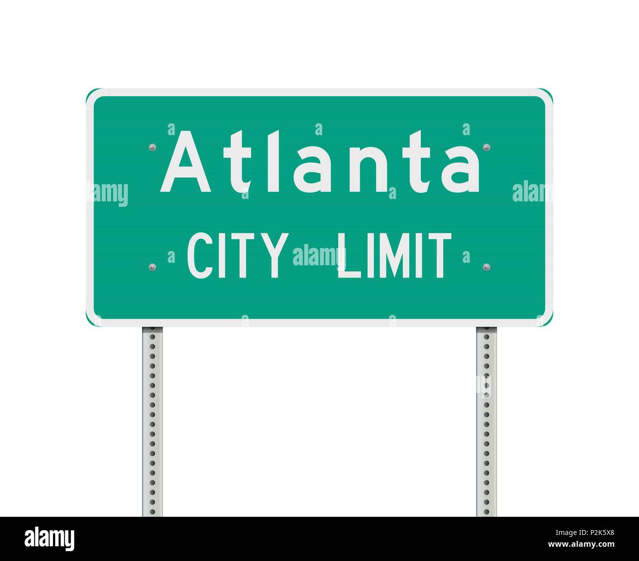 Vector illustration of the Atlanta City Limit green road sign Stock Vector