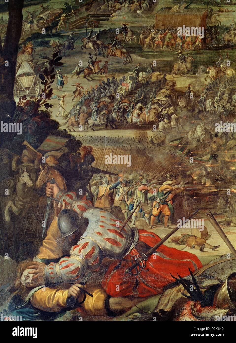 'Victory of Fleurus' (detail), 1634, Oil on canvas, 297 cm x 365 cm, P00635. Author: Vincenzo Carducci (c. 1576-1638). Location: MUSEO DEL PRADO-PINTURA, MADRID, SPAIN. Stock Photo