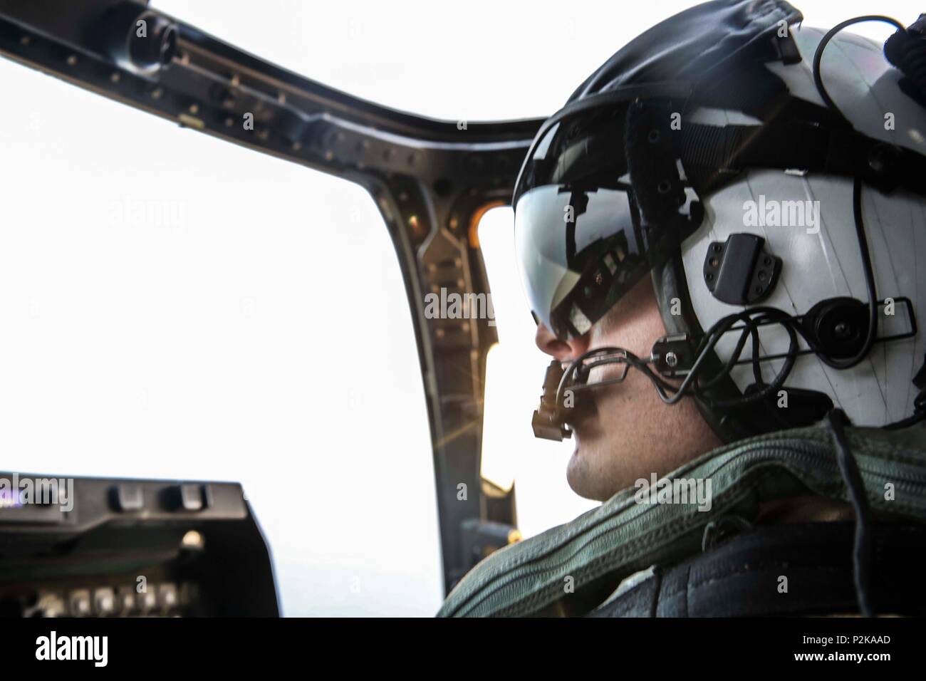 A U.S. Marine Corps pilot with Marine Medium Tiltrotor Squadron (VMM