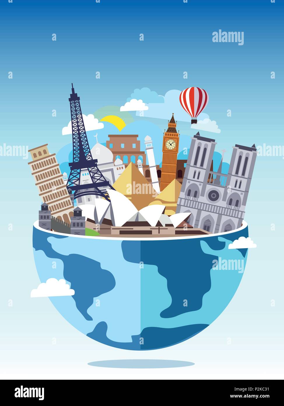 Travel Around The World Cartoon