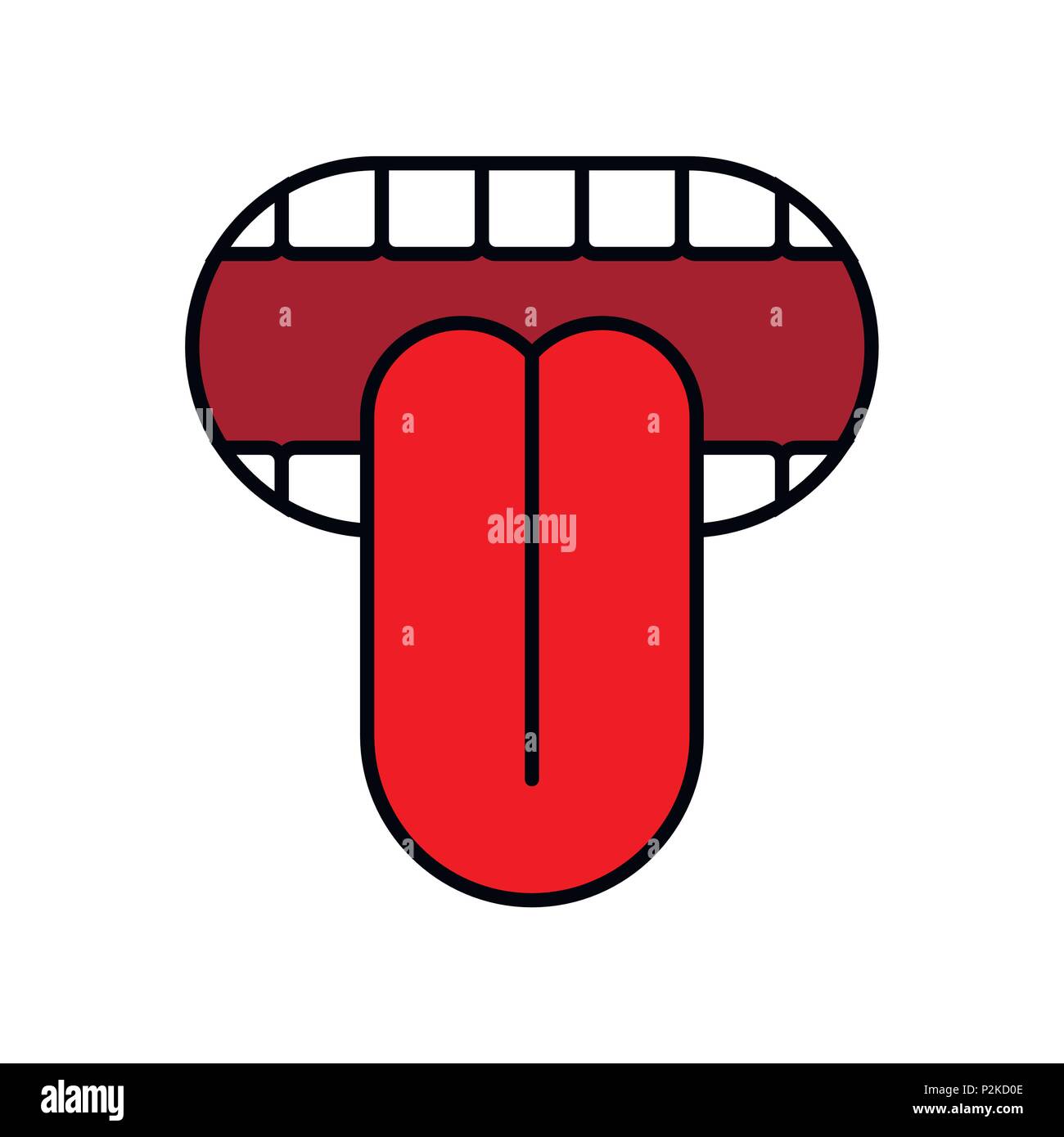 Open mouth and tongue isolated. Vector illustration Stock Vector