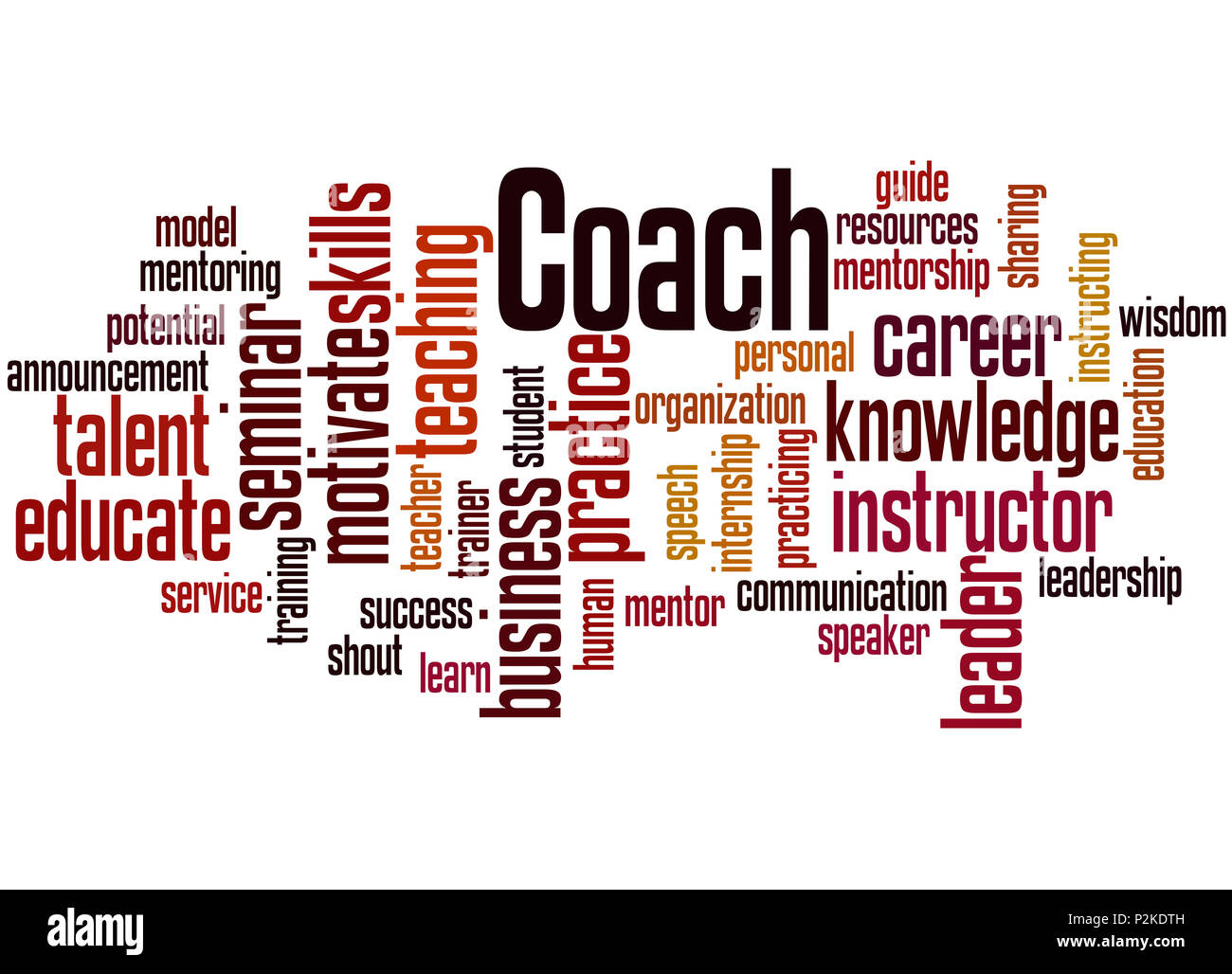 Coach, word cloud concept on white background Stock Photo Alamy