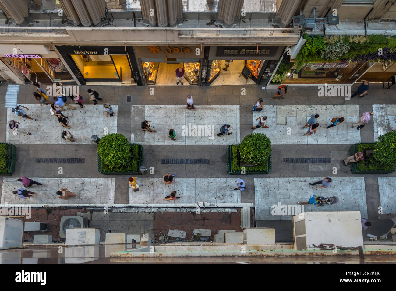 Aerial view of Calle Florida (Florida Street) - Buenos Aires, Argentina ...