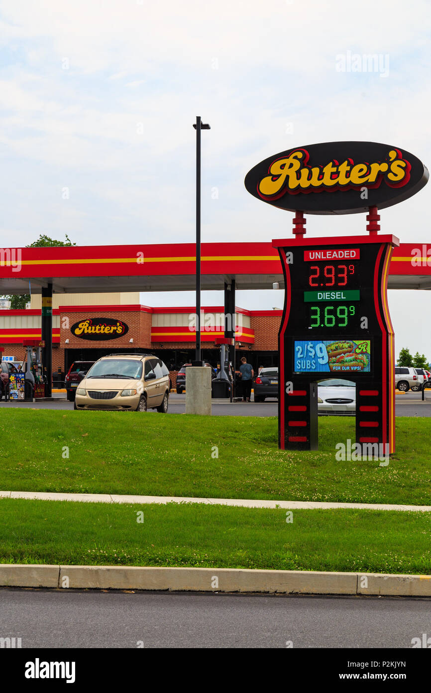Strasburg, PA, USA - June 9, 2018: Rutter’s is an American convenience ...