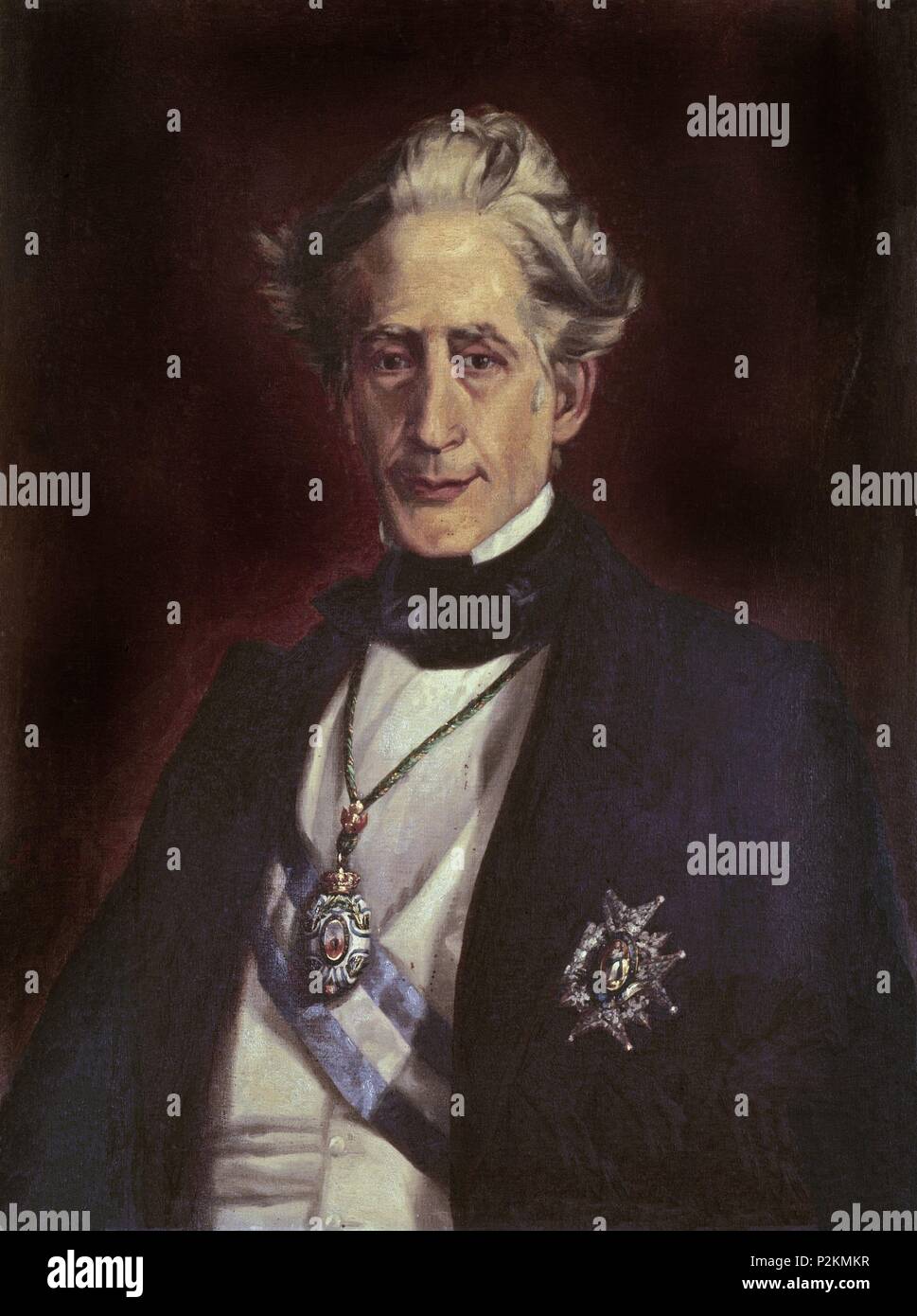 'Francisco Martínez de la Rosa', 19th century. Author: José María Galván Y Candela (1837-1899). Location: ATENEO-COLECCION, MADRID, SPAIN. Stock Photo