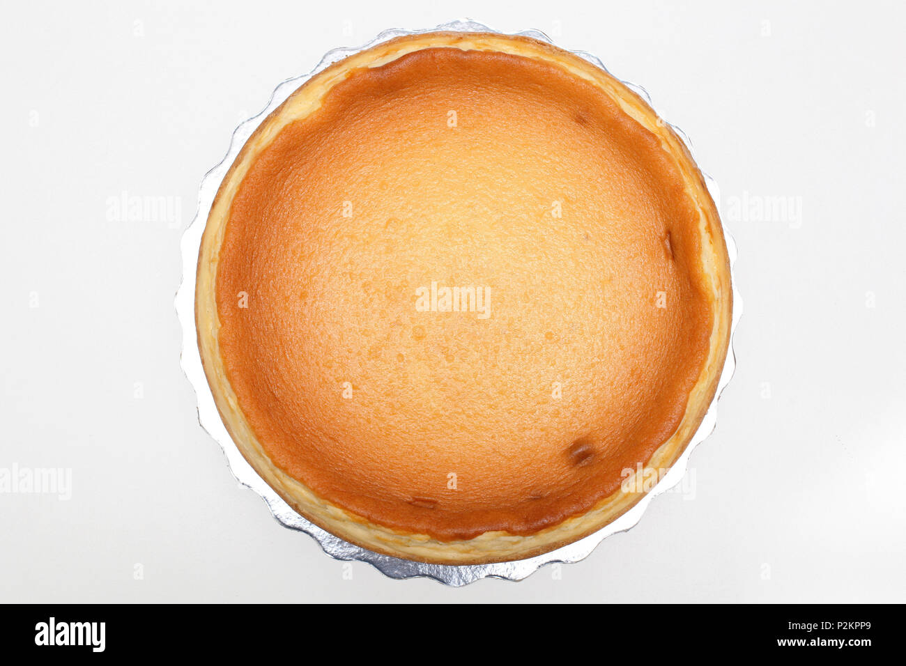 Top View of Baked Whole Pie Cheesecake Stock Photo - Alamy