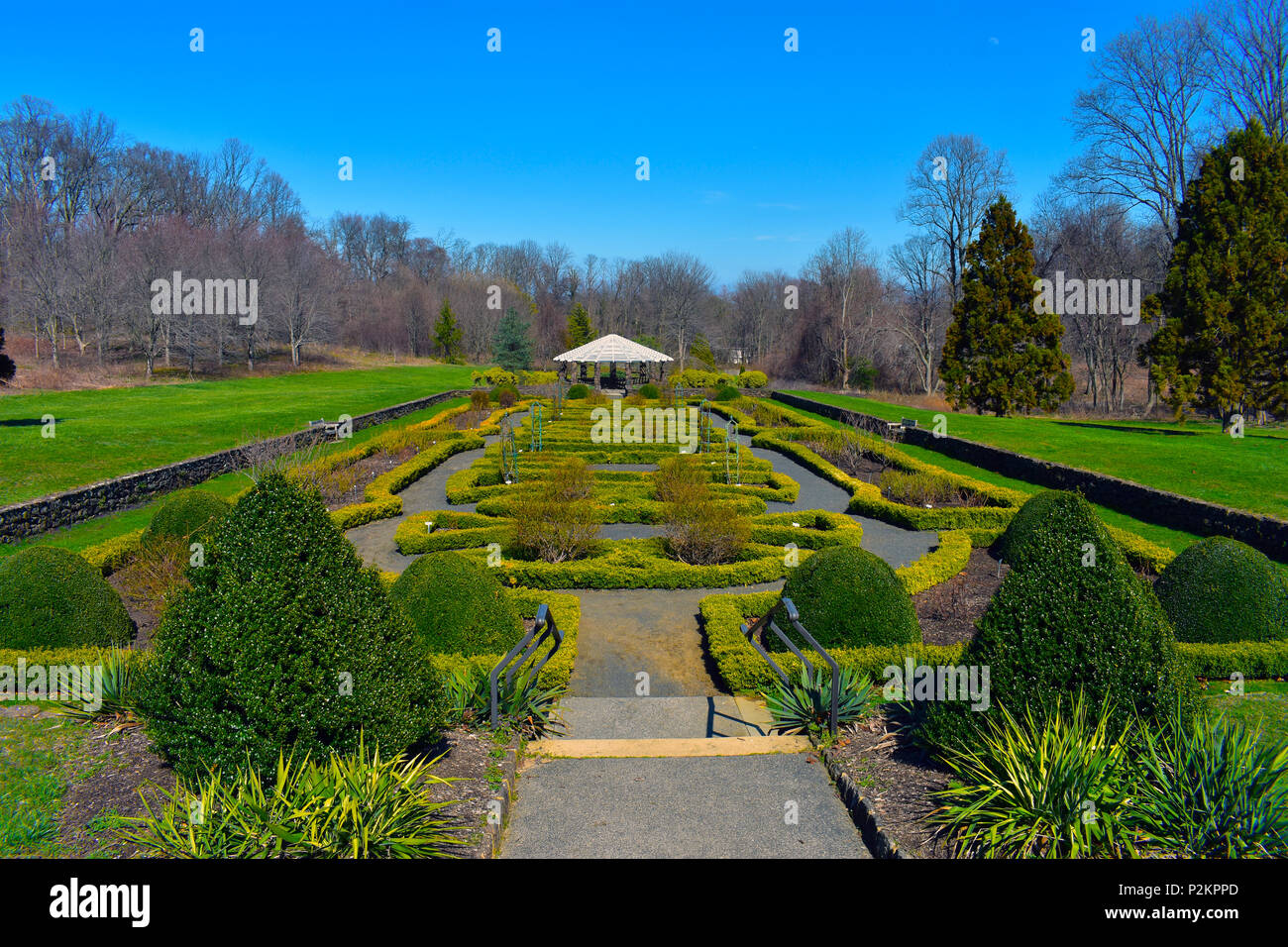Wide Angle View Of The Gardens At Deep Cut Gardens At Middletown