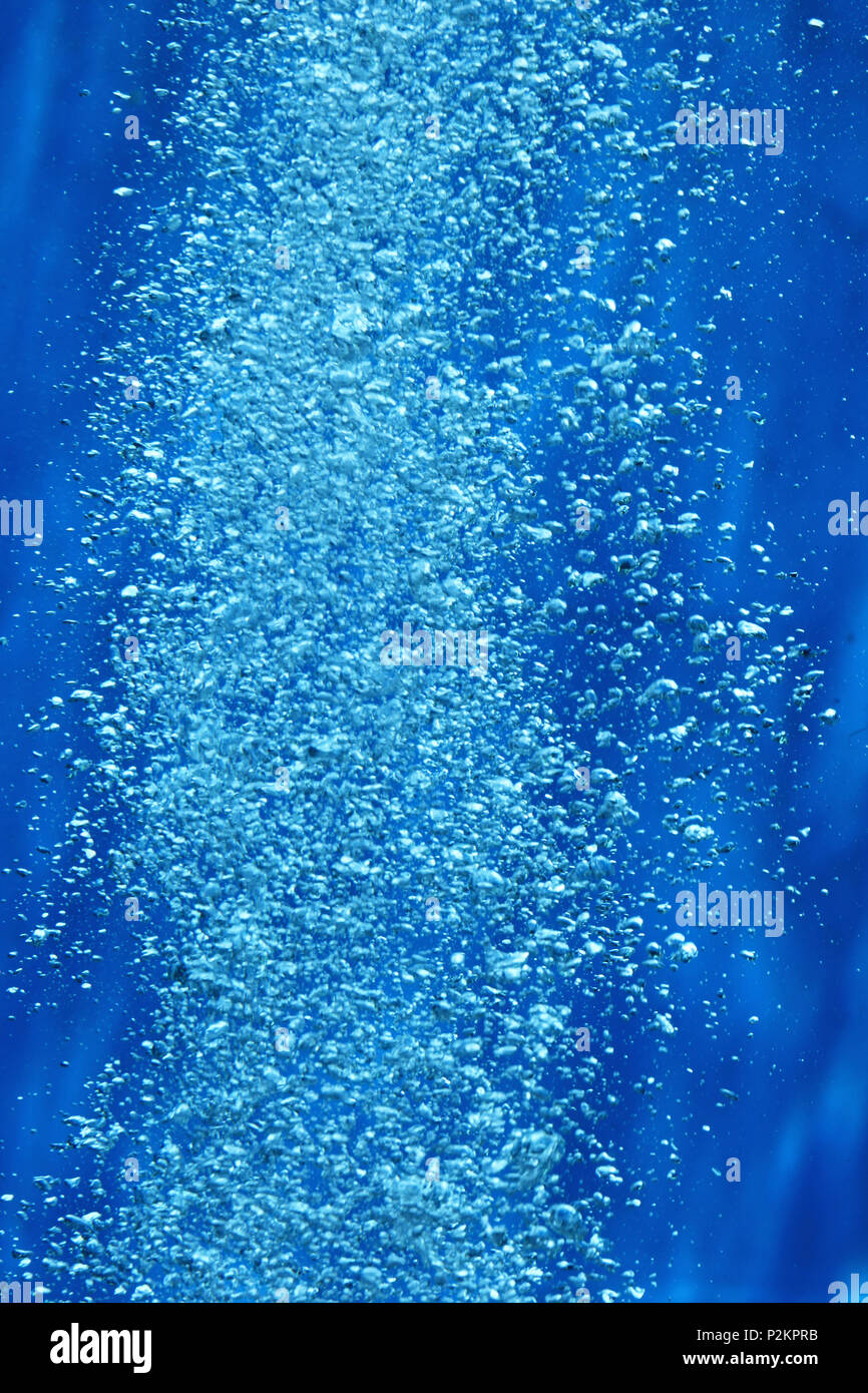 Bubbles of Gas in Blue Water Stock Photo Alamy