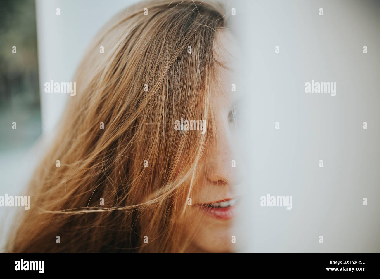 Young Girl Blue Eyes Blonde Long Hair Stock Photos Young Girl