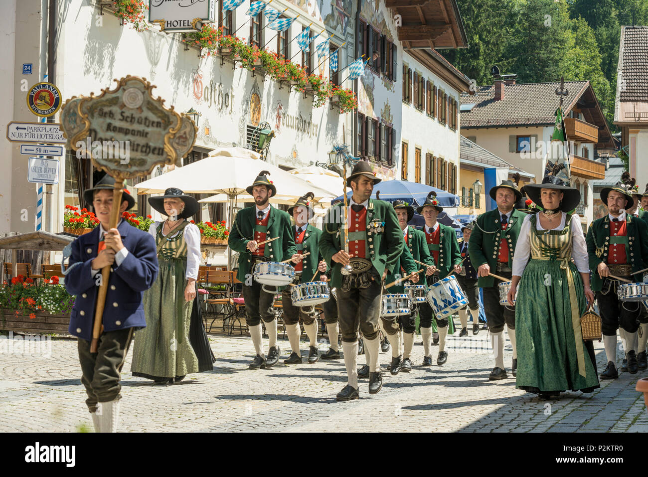 traditional prozession, Garmisch-Partenkirchen, Upper Bavaria, Bavaria, Germany Stock Photo