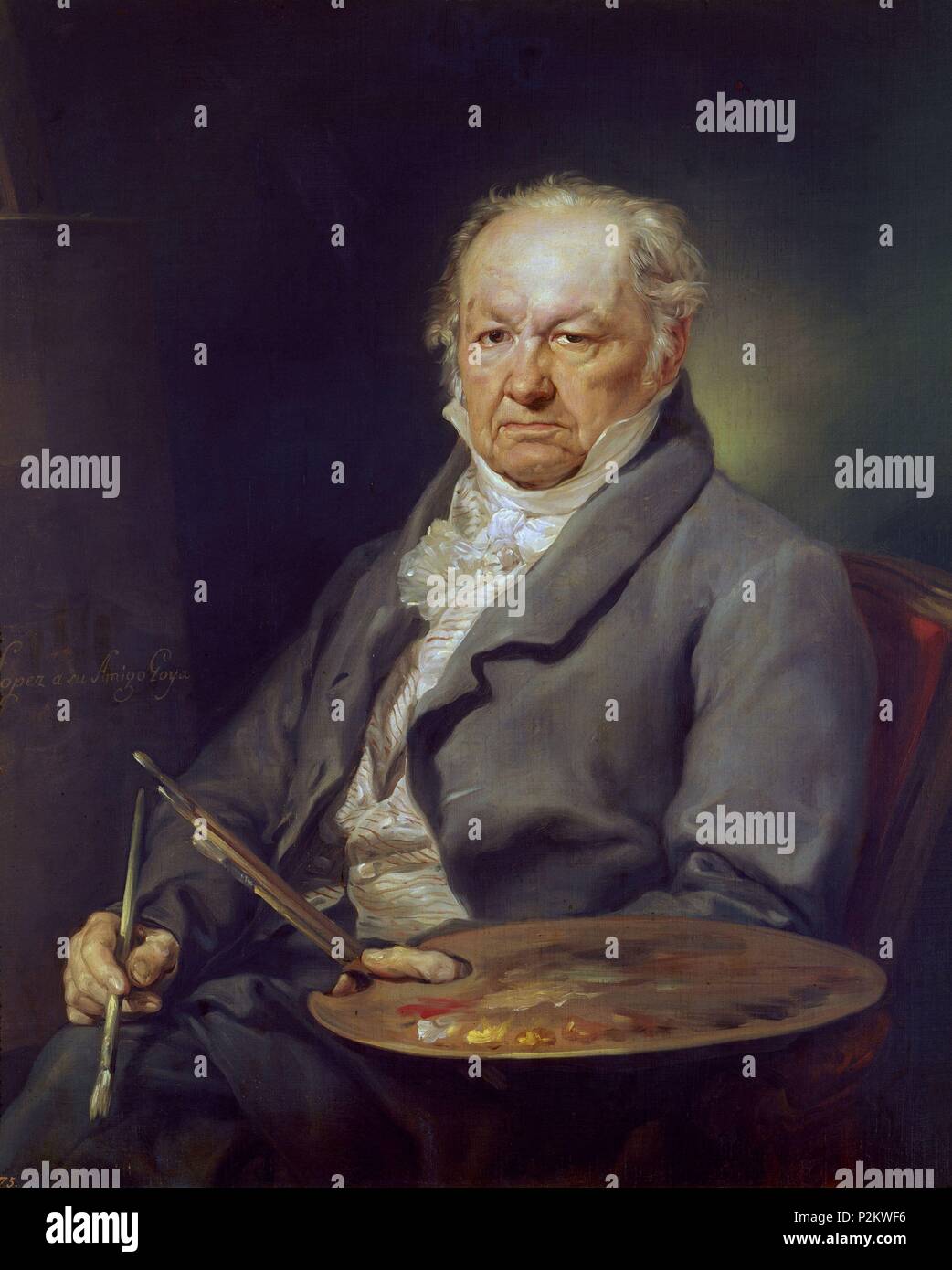 Portrait of Goya when he was 80. Retrato de Goya a los 80 anos. 1826