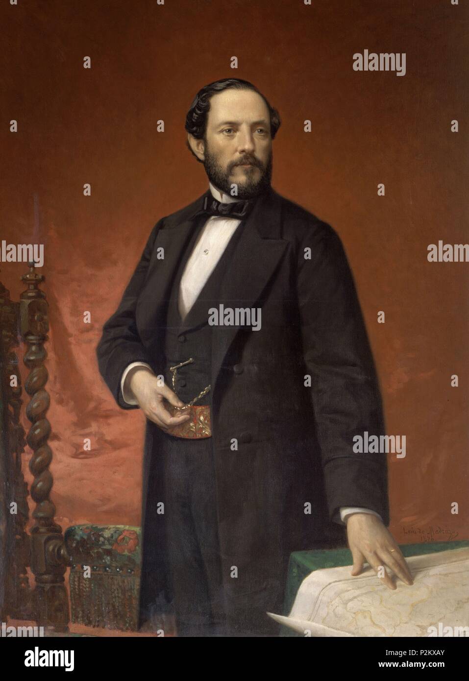 JUAN PRIM Y PRATS, MARQUES DE LOS CASTILLEJOS (1815-1870) - 1870 - L 1,00x0,75 - Nº INVENTARIO 91. Author: Luis de Madrazo (1825-1897). Location: SENADO-PINTURA, MADRID. Stock Photo
