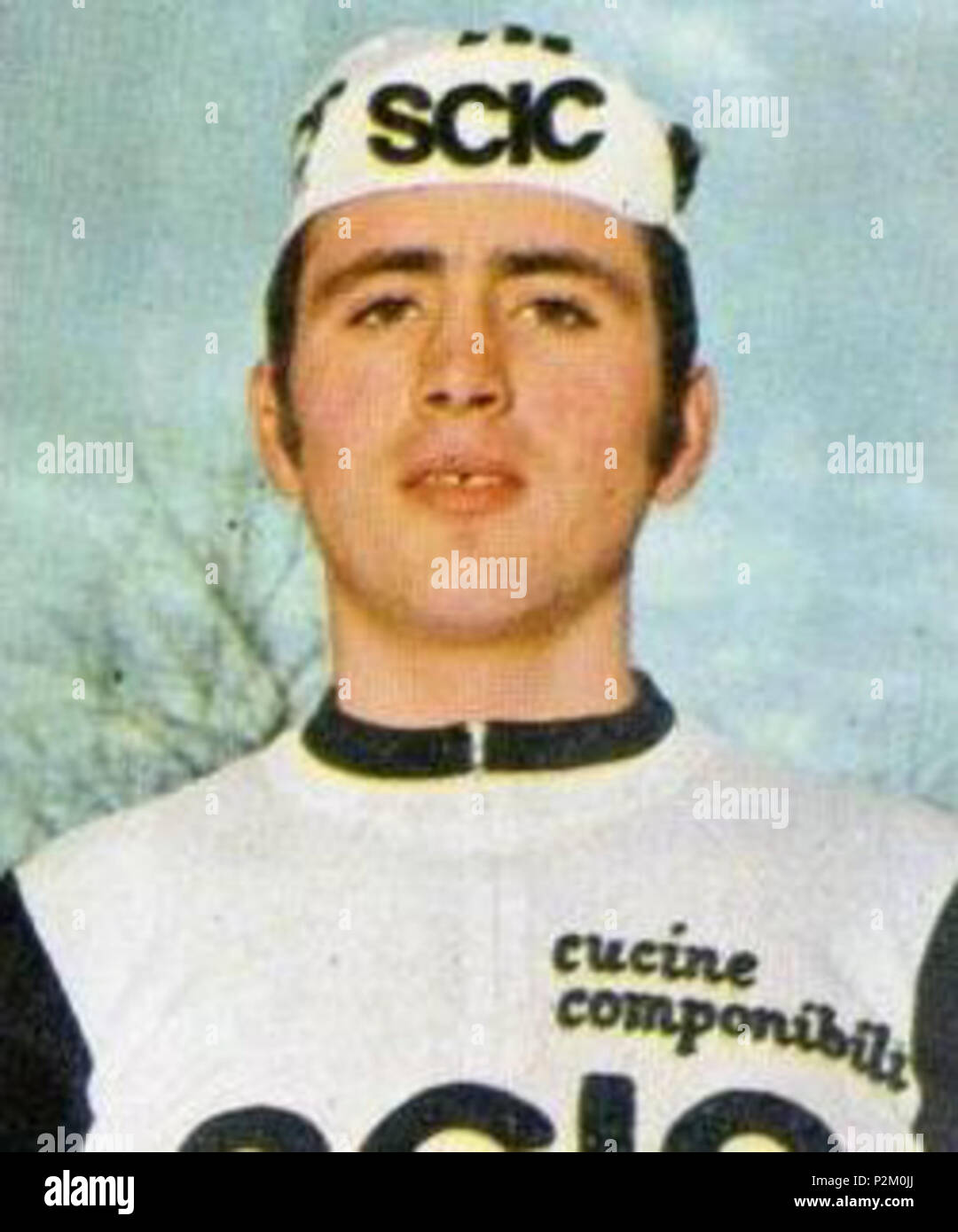 . Italiano: Il ciclista italiano Gianbattista Baronchelli. Figurina Panini Sport Vedettes 1974 . 1974. Unknown 33 Gianbattista Baronchelli Stock Photo
