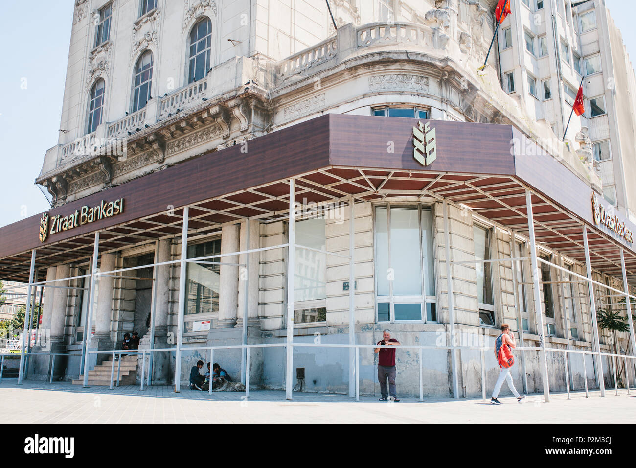 Istanbul, June 17, 2017: The building of the Turkish National Agricultural Bank. The inscription in Turkish means the Agricultural Bank. Stock Photo