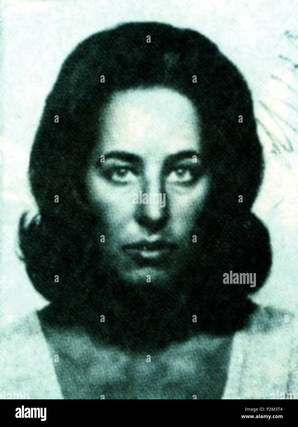 . Italiano: Foto dal documento d'identità falso di Margherita Cagol, intestato a 'Vera Perini' . circa 1971. Unknown 52 Mara Cagol 2 Stock Photo