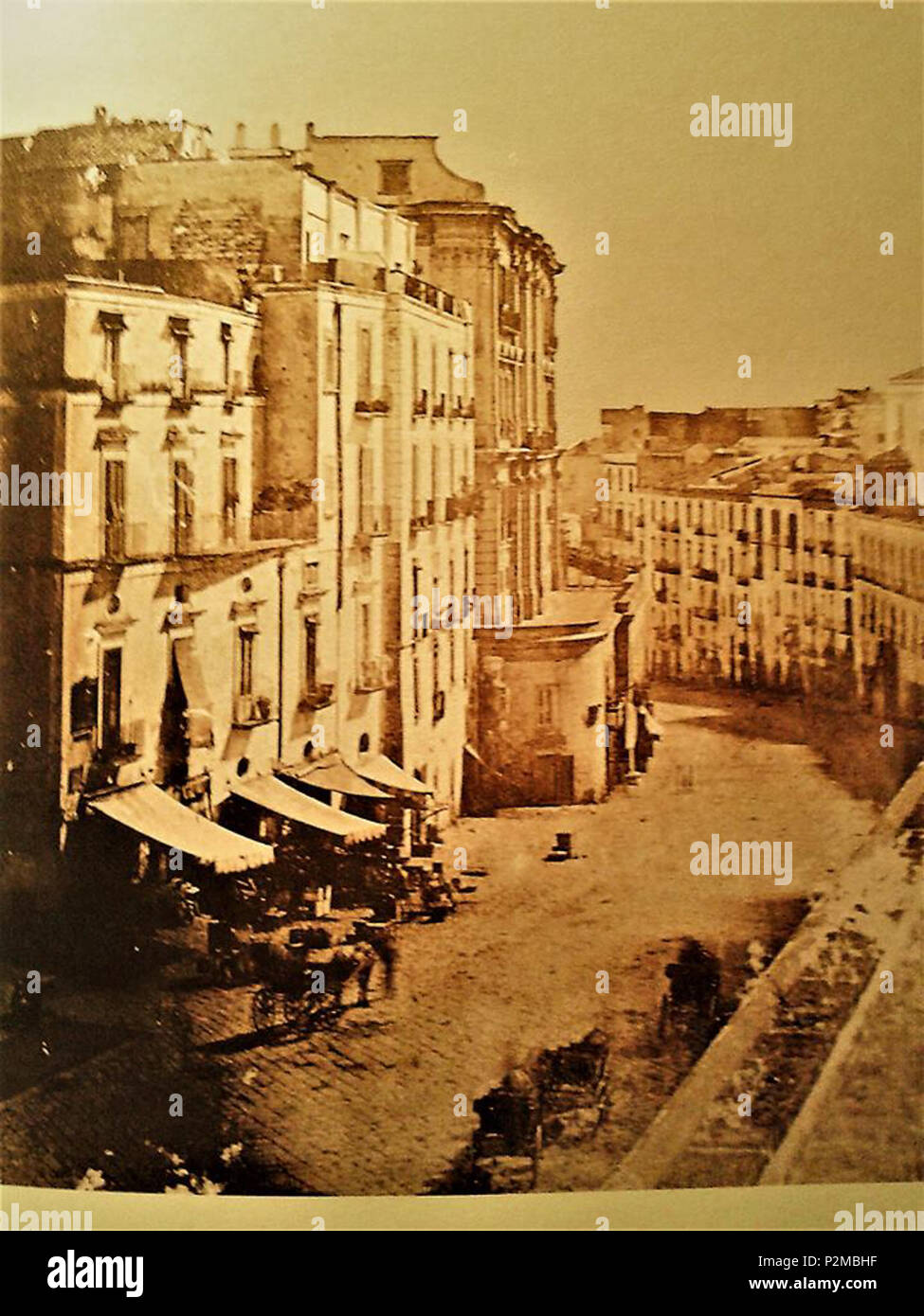 . Italiano: Napoli, via Santa Teresa degli Scalzi. Calotipia. Autore sconosciuto. between 1850 and 1855. Unknown 64 Napoli, Via Santa Teresa degli Scalzi (calotipia) Stock Photo